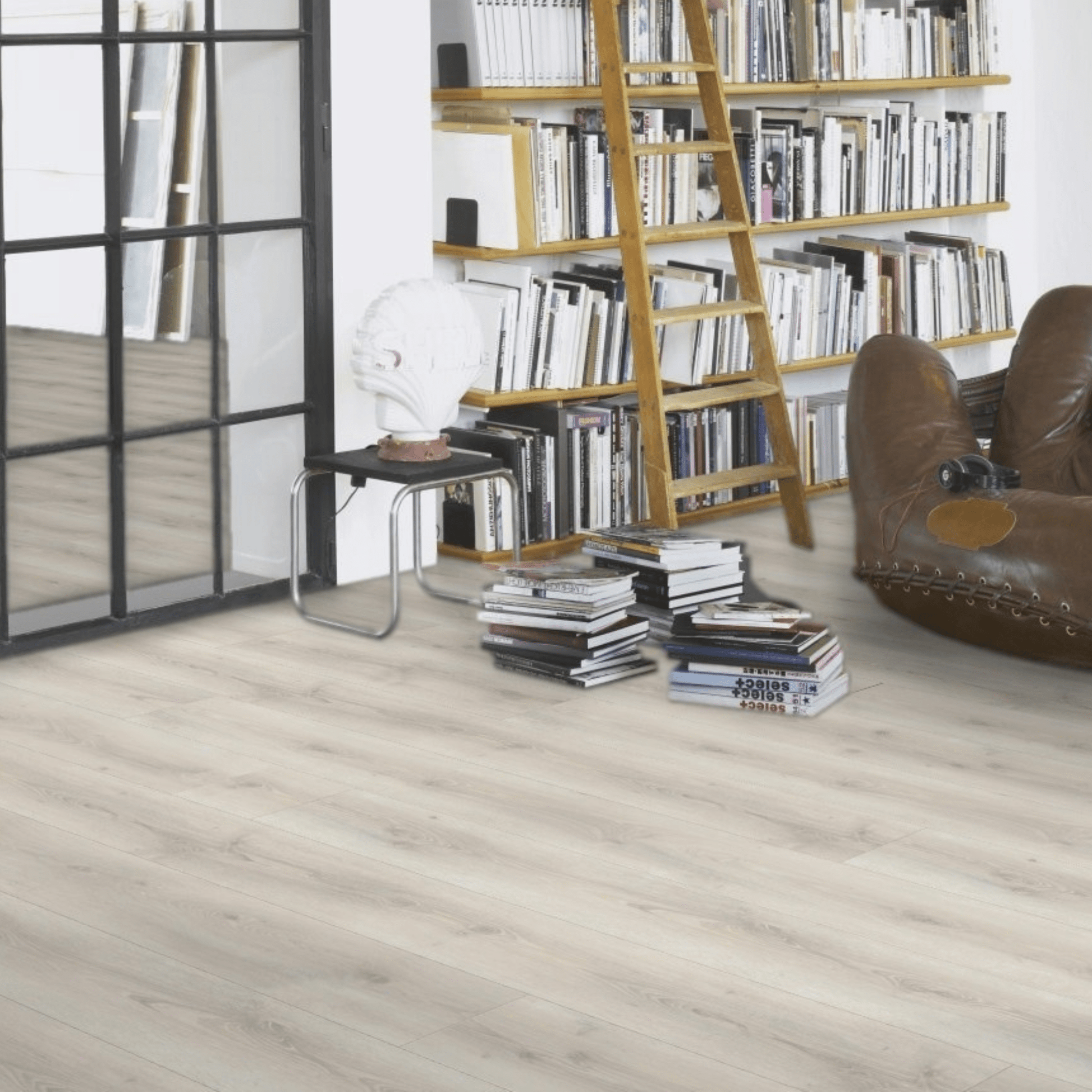 Oak Askada White Limed Laminate Flooring Plank  - Basic 600 4V 8mm AC4/Class 32 Chateau Plank XXL