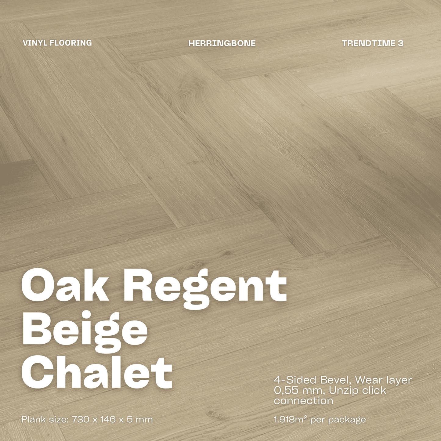 Oak Regent Beige Chalet Trendtime 3 Herringbone Elegant Texture Vinyl Flooring Plank